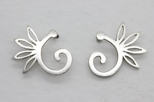 Strelitzia Silver Stud Earrings